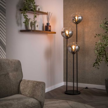 Vico Bubble Shaded 3L - lampadaire - Ø 46 x 162 cm - noir