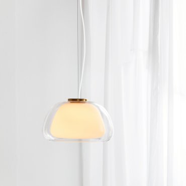 Nordlux Jelly - lampe suspendue - Ø 39 x 222,8 cm - transparent et blanc opale