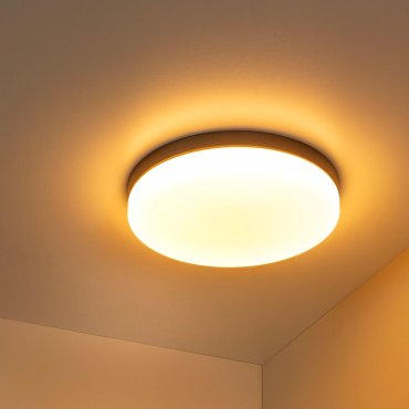 Lucide Biskit - plafonnier avec détecteur de mouvement - Ø 40 x 7,5 cm - 36W LED inclus - IP44 - noir
