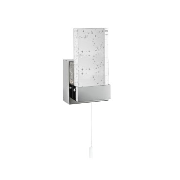 Searchlight Bathroom - applique murale avec interrupteur à tirette - 10 x 17 cm - 4,5W LED incl. - IP44 - chrome