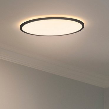 Nordlux Oja - plafonnier - Ø 42,4 x 2,3 cm - 19W LED inclus (3000K-4000K) - IP54 - noir