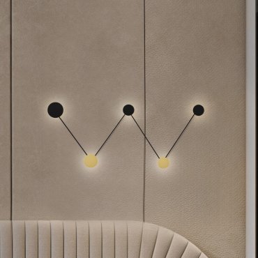 Nova Luce Ark - applique murale - 150 x 63 x 9,5 cm - 34W LED inclus - noir sablé et or