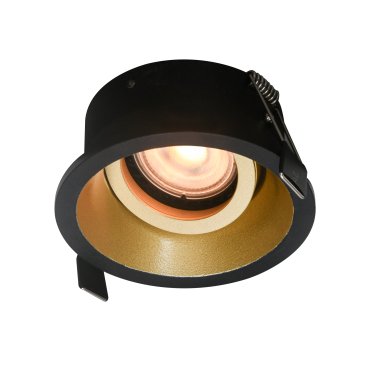 Artdelight Roura – spot encastré orientable – Ø 90 mm, Ø 82 mm encastrement – noir et or
