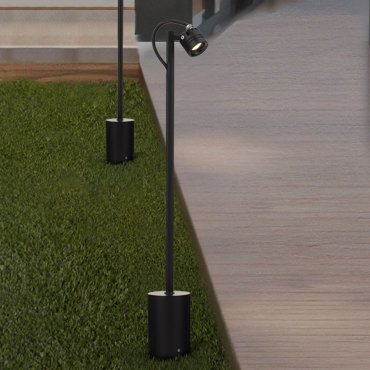 Nova Luce Sento - lampe de jardin - Ø 6,5 x 50 x 6 cm - 3W LED inclus - IP65 - anthracite foncé