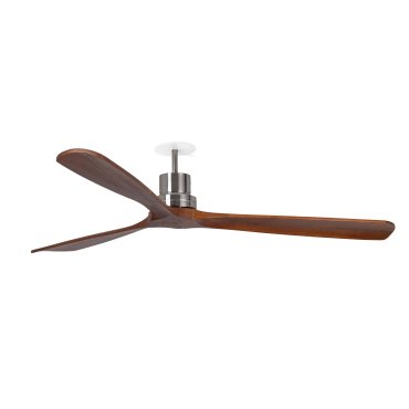 Faro Lantau L - ventilateur de plafond avec rosace encastrée - Ø 132 cm - nickel mat et noyer
