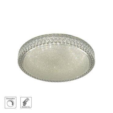 Searchlight Flush - plafonnier avec télécommande - Ø 50 x 10 cm - 36W LED dimmable inclus avec couleur de lumière réglable - transparent