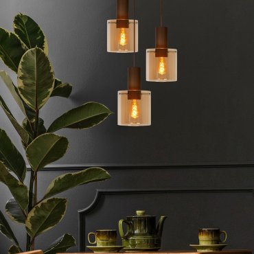 Lucide Toledo - lampe suspendue - Ø 50 x 165 cm - ambre