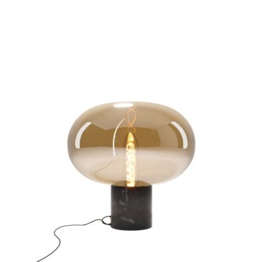 Maxlight Moonstone - lampe à poser - Ø 45 x 45 cm - verre ambré et noir