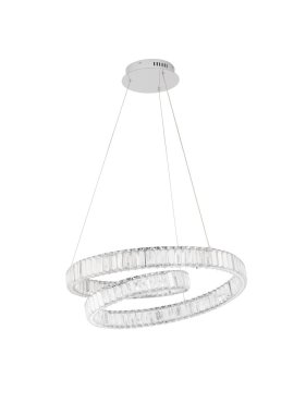 Nova Luce Conceto - suspension - Ø 60 x 120 cm - 50W LED dimmable inclus - chrome