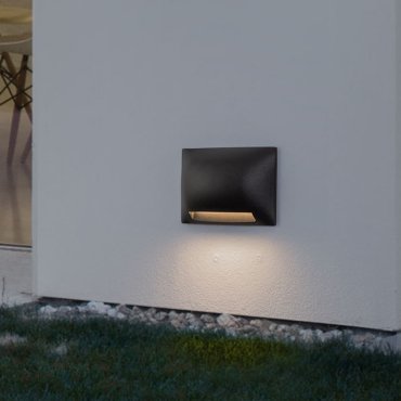 Nova Luce Sub - applique murale extérieure - 13,5 x 8,5 x 3,5 cm - 5W LED inclus - IP65 - noir sablé