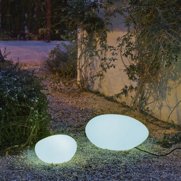 New Garden Petra - lampe de table solaire automatique pour l'extérieur - 40 x 29 x 20 cm - IP65 - blanc - RVB + couleur de la lumière blanche