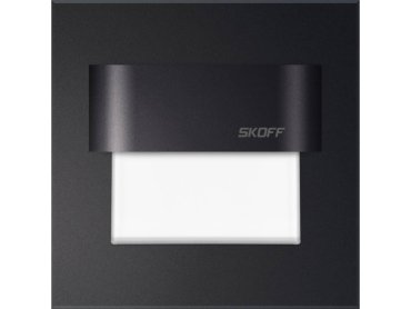Skoff Tango LED - applique encastrée - 73 x 73 mm - 0,8W LED inclus - 10Vdc - noir - 4000K