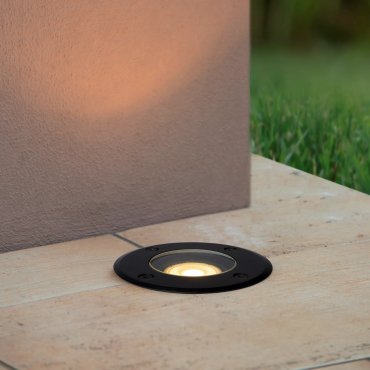 Lucide Biltin - spot extérieur au sol - Ø 108 mm, Ø 104 mm encastrable - IP67 - noir