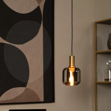 Lucide Joanet - lampe suspendue - Ø 16 x 162 cm - fumé