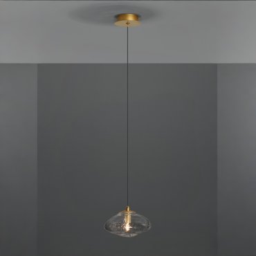 Nova Luce King - lampe suspendue - Ø 16 x 200 cm - or et transparent