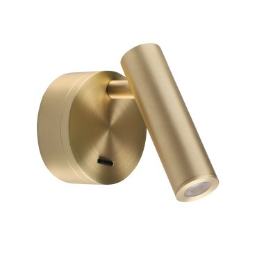 Nova Luce Clip - applique murale avec interrupteur - 8 x 3,4 x 11 cm - 3W LED inclus - laiton satiné