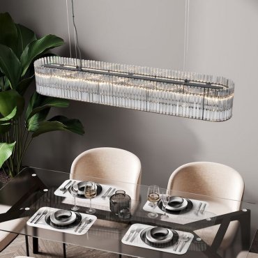 Nova Luce Barok - suspension - 110 x 18 x 210 cm - noir mat