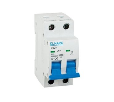 Disjoncteur Elmark - 2 pôles - 20A - 6kA - caractéristique B