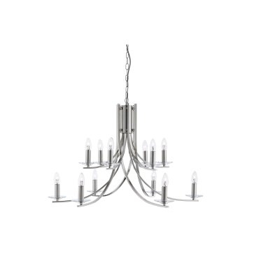 Searchlight Ascona - lustre - Ø 88 x 262 cm - argent satiné
