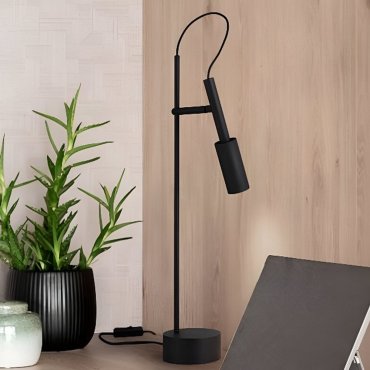 Nova Luce Joy - lampe de table avec interrupteur - Ø 10,5 x 54,5 cm - 7W LED inclus - noir sable