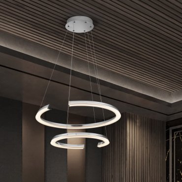 Nova Luce Elmo - lampe suspendue - Ø 63 x 120 cm - 70W dimmable LED inclus - acier inoxydable chromé