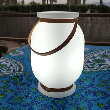 New Garden Candela - lampe de table rechargeable - RGB+W - Ø 20 x 29 cm - 3W LED dimmable inclus - IP65 - blanc