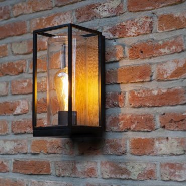 Lutec Flair - Applique d'extérieur - 12 x 13,9 x 26 cm - IP44 - noir et brun