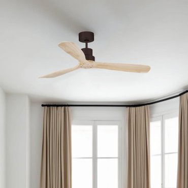 Faro Lantau L - ventilateur de plafond - Ø 132 cm - marron et pin