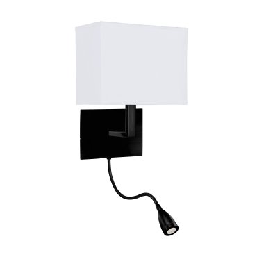 Searchlight Hotel - applique murale - 20 x 26 cm - noir et blanc mat