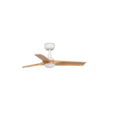 Faro Heywood S - ventilateur de plafond avec lumière - Ø 90 cm - blanc mat et pin