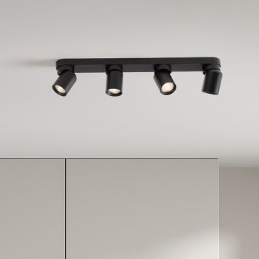 Nova Luce Amecy - spot en saillie 4L - 60 x 12,5 x 6,5 cm - noir sablé