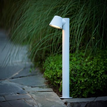 Lucide Dingo LED - lampe de jardin - 18 x 70 x 11 cm - 5W LED dimmable inclus - IP44 - blanc