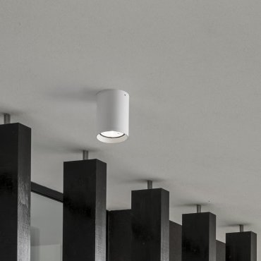 Nova Luce Dara - plafonnier extérieur - Ø 8 x 11 cm - 9W LED inclus - IP54 - blanc sablé