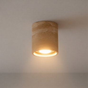 Nova Luce Balma - plafonnier d'extérieur - Ø 10,2 x 12 cm - 10W LED inclus - IP65 - Marbre Travertin