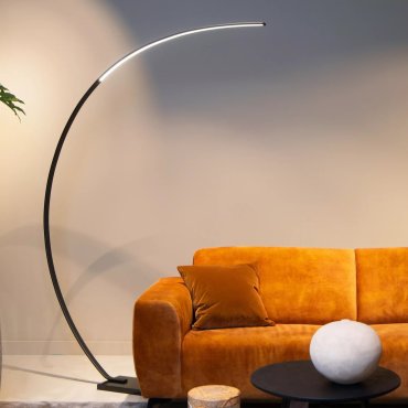 Lucide Curve - lampadaire - 140,4 x 22 x 192 cm - 15W LED avec fonction dimmer incluse - noir