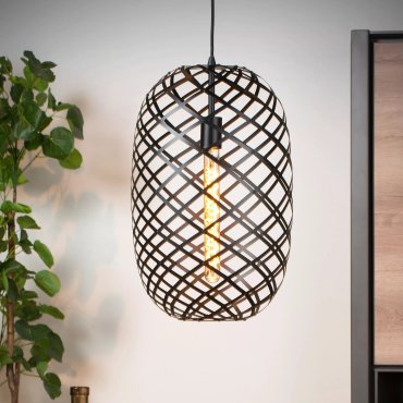 Lucide Wolfram - lampe suspendue - Ø 32 x 180 cm - noir
