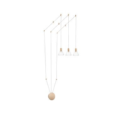 Nova Luce Marce - lampe suspendue - 12 x 14,5 x 400 cm - 15W LED inclus - or et transparent