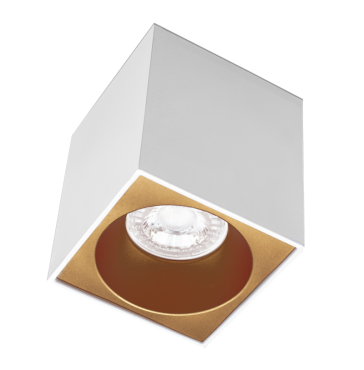 Century Italia Essenza Cube - spot de construction 1L - 9,6 x 9,6 x 10,2 cm - or et blanc