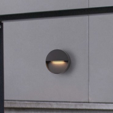 Nova Luce Arne - applique murale extérieure - Ø 12 x 2,9 cm - 2W LED inclus - IP54 - anthracite foncé