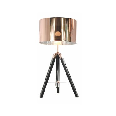 Artdelight Jewel - lampe à poser - Ø 35 x 67 cm - noir et cuivre