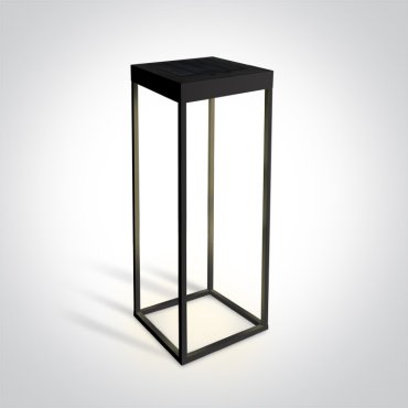ONE Light Solar Path Lights - poteau de jardin solaire avec détecteur de nuit et USB - 18,5 x 18,5 x 50 cm - 2,2W dimmable LED inclus - IP65 - noir