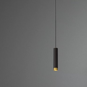 Lucide Floris - lampe suspendue - Ø 5,9 x 182 cm - noir et laiton