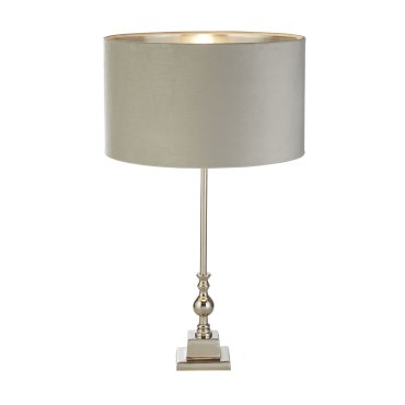 Searchlight Whitby - lampe à poser - Ø 38 x 67 cm - chrome, argent et gris