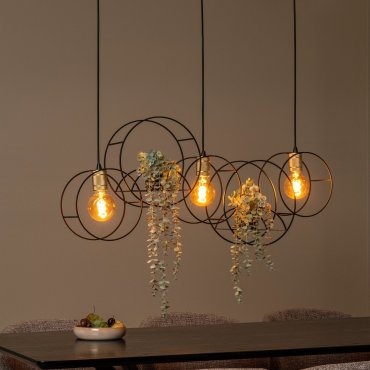 Lucide Circle - lampe suspendue 3L - 104 x 15 x 160 cm - noir