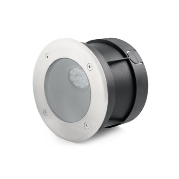 Faro Salt Asimetric - spot rond pour l'extérieur - Ø 180 mm, Ø 170 mm à encastrer - 9W LED inclus - IP67 - acier inoxydable satiné