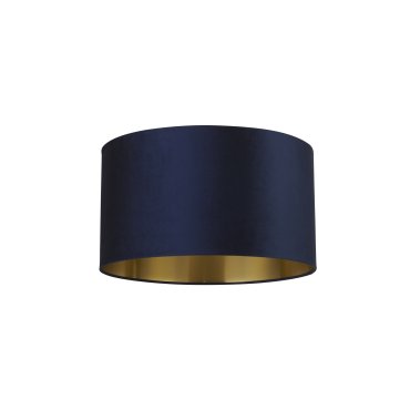 Searchlight Drum Shade - abat-jour - Ø 50 x 28 cm - bleu marine et or brossé