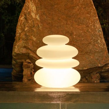 New Garden Balans - lampadaire rechargeable - RGB+W - 36 x 59 x 65 cm - 1W LED dimmable inclus - IP54 - blanc