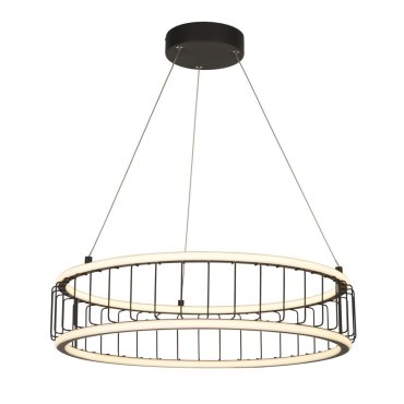 Searchlight Circolo - lampe suspendue - Ø 58 x 150 cm - 3 niveaux de gradation - 47W LED inclus - noir et blanc