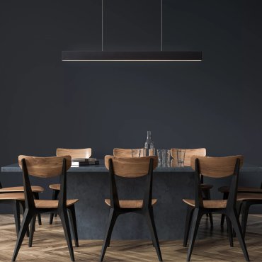 Lucide Raya LED - lampe suspendue - 119 x 4 x 138 cm - 36W LED inclus dimmable - 2700K - noir