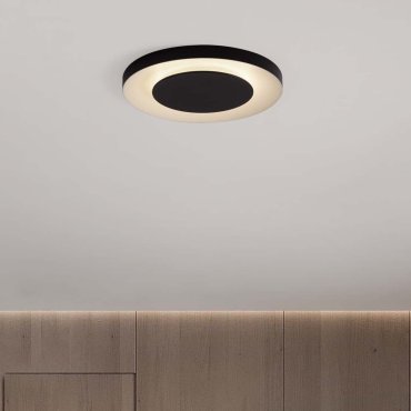 Nova Luce Pada - plafonnier - Ø 60 x 5 cm - 37W dimmable LED inclus - noir sablé et blanc